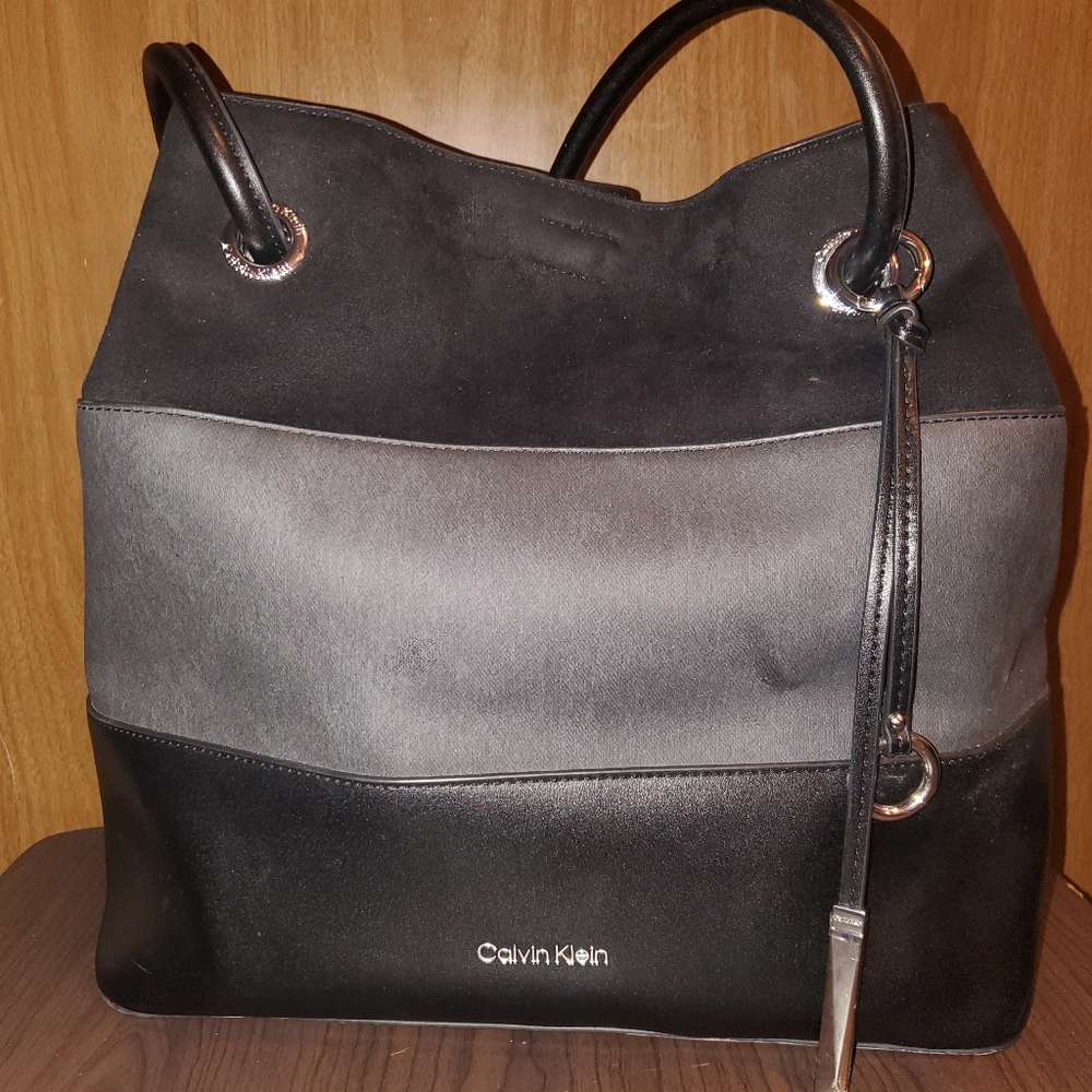 Calvin Klein Black and Gray Women's Bag